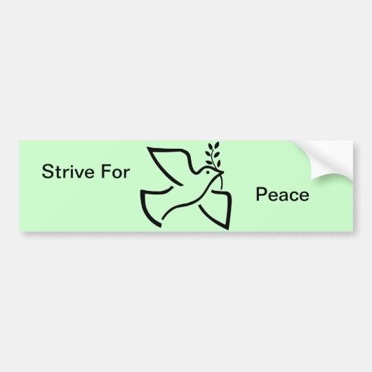 Dove World Peace Symbol Quote Bird Olive Branch Autoaufkleber (Vorne)