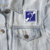 Doven, Dornhai, Doofheide, Gehoorverlies geteken Button (Beispiel)