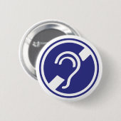 Doven, Dornhai, Doofheide, Gehoorverlies geteken Button (Vorne & Hinten)