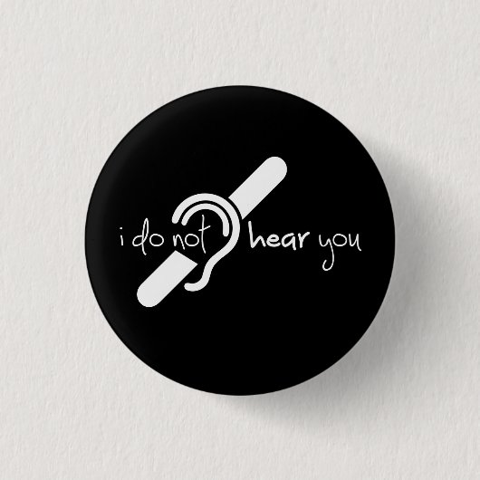 Doven, Dornhai, Doofheide, Gehoorverlies geteken Button (Vorderseite)