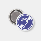 Doven, Dornhai, Doofheide, Gehoorverlies geteken Magnet (Vorderseite/Rückseite)