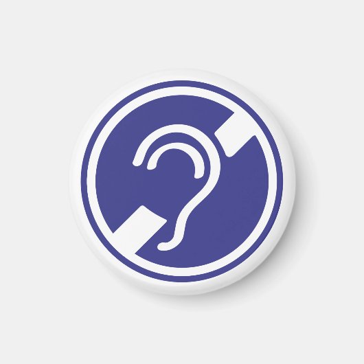 Doven, Dornhai, Doofheide, Gehoorverlies geteken Magnet (Vorne)