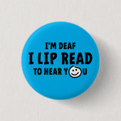 Doven, Schlafthorend, Doofheid, gebaren taal Button (Vorderseite)