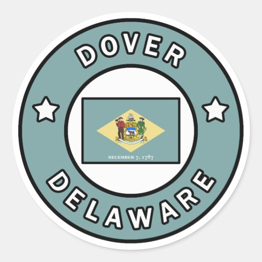 Dover Delaware Runder Aufkleber (Vorderseite)