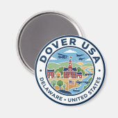Dover, Delaware, USA Delaware Magnet (Vorderseite/Rückseite)