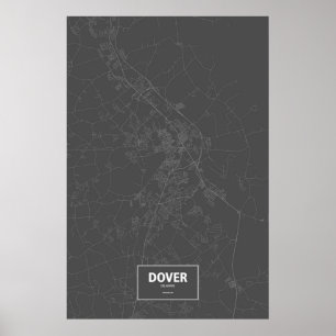 Dover, Delaware (weiß auf Schwarzem) Poster