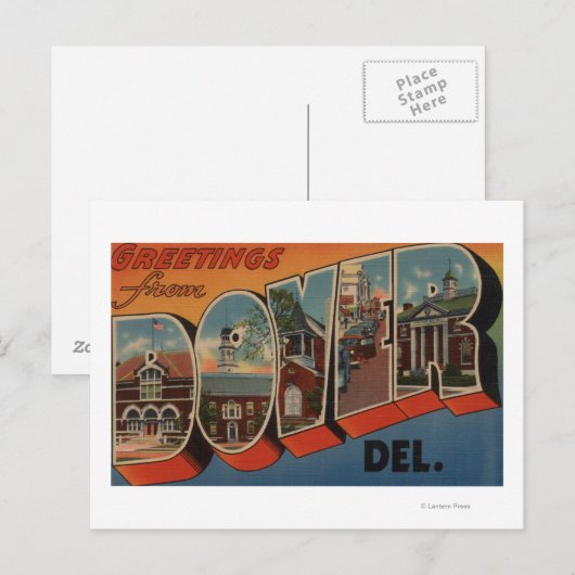 Dover, DelawareLarge Letter ScenesDover, DE Postkarte (Vorne/Hinten)