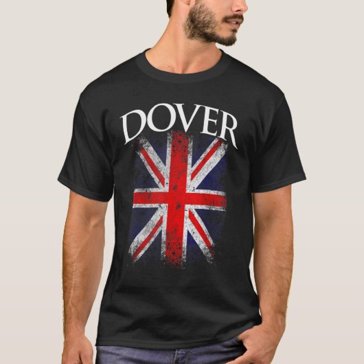 Dover England Britische Flagge Funny Funny T-Shirt (Vorderseite)