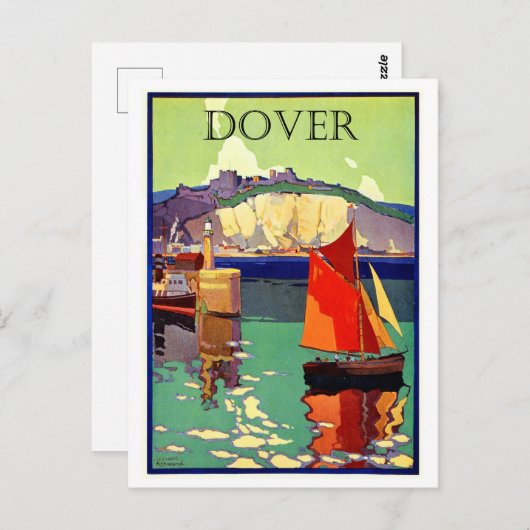Dover, England, Segelschiff, Marine, Vintag Postkarte (Vorne/Hinten)