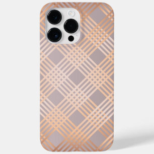 Dover Gray und Metallic Peach Kariert Case-Mate iPhone 14 Pro Max Hülle
