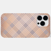 Dover Gray und Metallic Peach Kariert Case-Mate iPhone Hülle (Rückseite (Horizontal))