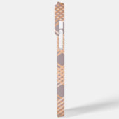 Dover Gray und Metallic Peach Kariert Case-Mate iPhone Hülle (Rückseite / Links)