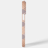 Dover Gray und Metallic Peach Kariert Case-Mate iPhone Hülle (Rückseite / Rechts)