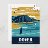 Dover in Blau Postkarte (Vorne/Hinten)
