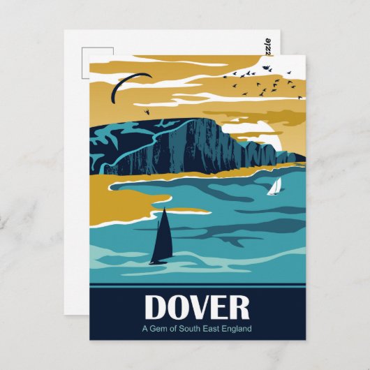Dover in Blau Postkarte (Vorne/Hinten)