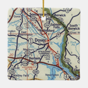 Dover NH Vintage Karte Keramikornament