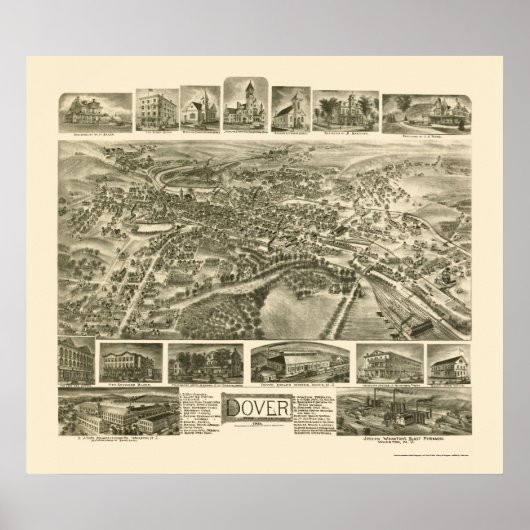 Dover, NJ Panoramic Map - 1903 Poster (Vorne)