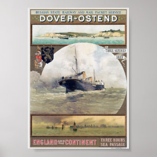 Dover-Ostend Vintage Plakat 1910er Jahre