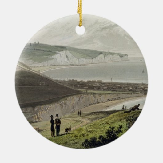 Dover, von Shakespeares Klippe, von 'einer Reise Keramik Ornament (Hinten)