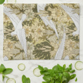 Doves and Lilies, Floral & Birds Art Nouveau Geschirrtuch (Gefaltet)