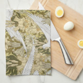 Doves and Lilies, Floral & Birds Art Nouveau Geschirrtuch (Viertel Falte)