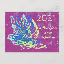 Doves and Peace Happy New Year Postcard Postkarte