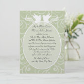 Doves and Ribbon/ Hochzeit Einladung (Stehend Vorderseite)