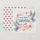 Doves and Rings Card - Seien Sie mein ewiges Valen Feiertagskarte (Vorne/Hinten)