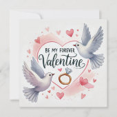 Doves and Rings Card - Seien Sie mein ewiges Valen Feiertagskarte (Vorderseite)