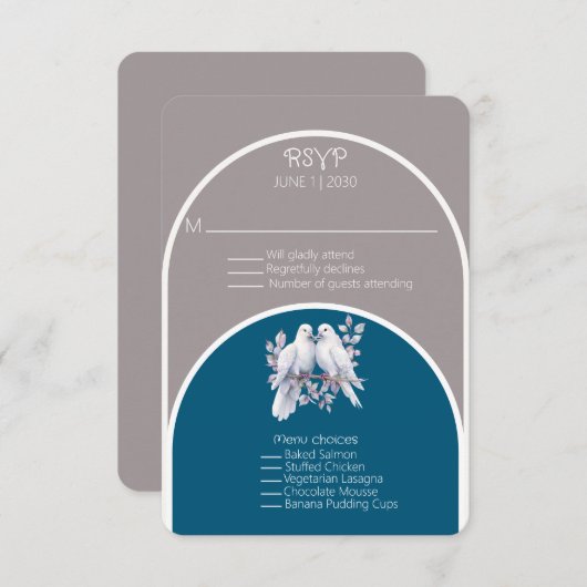 Doves and Rings Light Gray and Ocean Blue Arches (Vorne/Hinten)