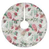 Doves Blumenbeige Polyester Weihnachtsbaumdecke (Vorderseite)