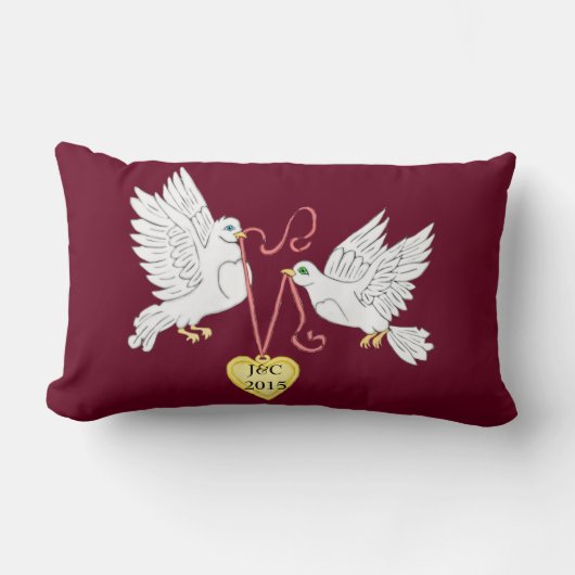 Doves der Liebe Personalisieren Lumbalkissen Lendenkissen (Vorderseite)