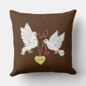Doves der Liebe Personalisiert Square Kissen (Rückseite)