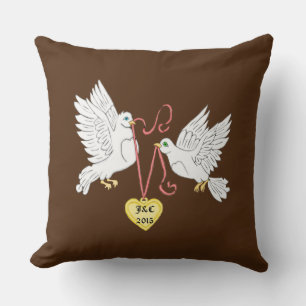 Doves der Liebe Personalisiert Square Kissen