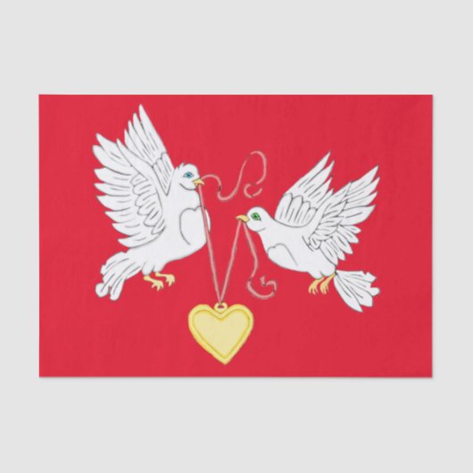 Doves des Papiers der Liebe Seidenpapier (Vorderseite)