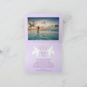 Doves Design Lilac Colored Wedding Dankeskarte (Innenseite)