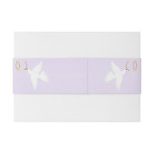 Doves Design Lilac Colored Wedding Einladungsbanderole (Rückseitenbeispiel)