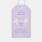 Doves Design Lilac Colored Wedding Geschenkanhänger (Vorderseite)