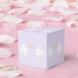Doves Design Lilac Colored Wedding Geschenkschachtel