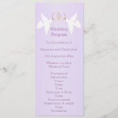 Doves Design Lilac Colored Wedding Programm (Vorderseite)