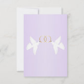 Doves Design Lilac Colored Wedding RSVP Karte (Rückseite)