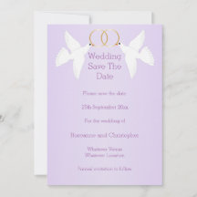 Doves Design Lilac Colored Wedding