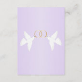 Doves Design Lilac farbige Hochzeitempfehlung Begleitkarte (Rückseite)