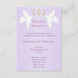 Doves Design Lilac farbige Hochzeitempfehlung Begleitkarte