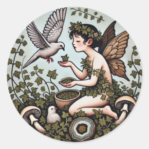Doves Fairy Dove Fairies Naturliebhaber Runder Aufkleber