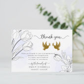 Doves Floral Beerdigung Dankkarte Dankeskarte (Stehend Vorderseite)