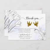 Doves Floral Beerdigung Dankkarte Dankeskarte (Vorne/Hinten)