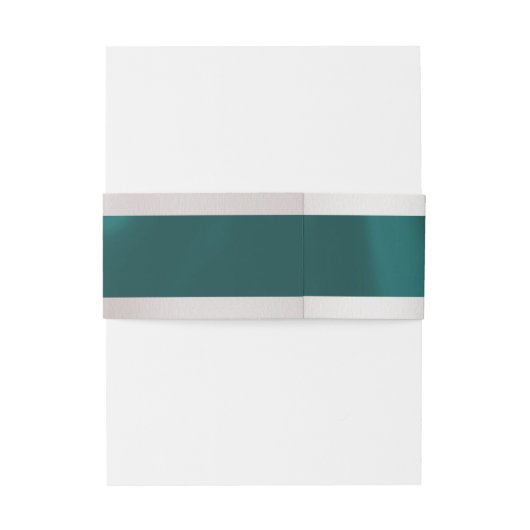 Doves & Heart auf Aquamariner Hochzeit Einladungsbanderole (Rückseitenbeispiel)