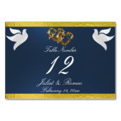 Doves & Heart - Blau/Gold-Tischnummer Tischnummer (Rückseite)