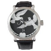 Doves Heart Dance Peace Liebe Party Destiny Armbanduhr (Vorderseite)